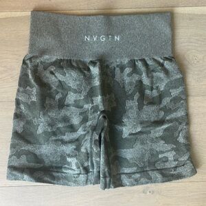NVGTN Khaki Green Camo Seamless Shorts